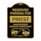 Signmission Reserved Parking for Priest Unauthorized Vehicles Towed Away With Tow Away Graphic, BG-1824-23078 A-DES-BG-1824-23078 - alternate 1